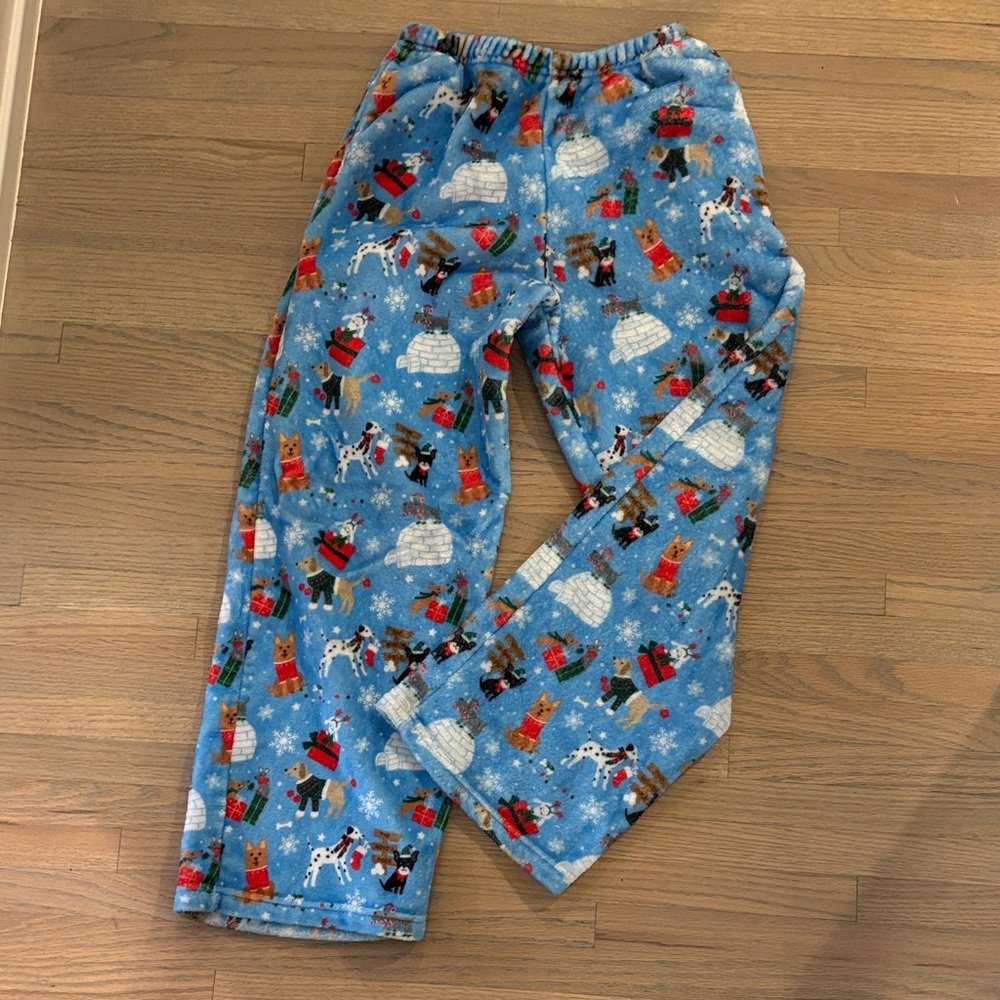 Kids IScream Blue Winter-Themed Pajama Pants fuzzy